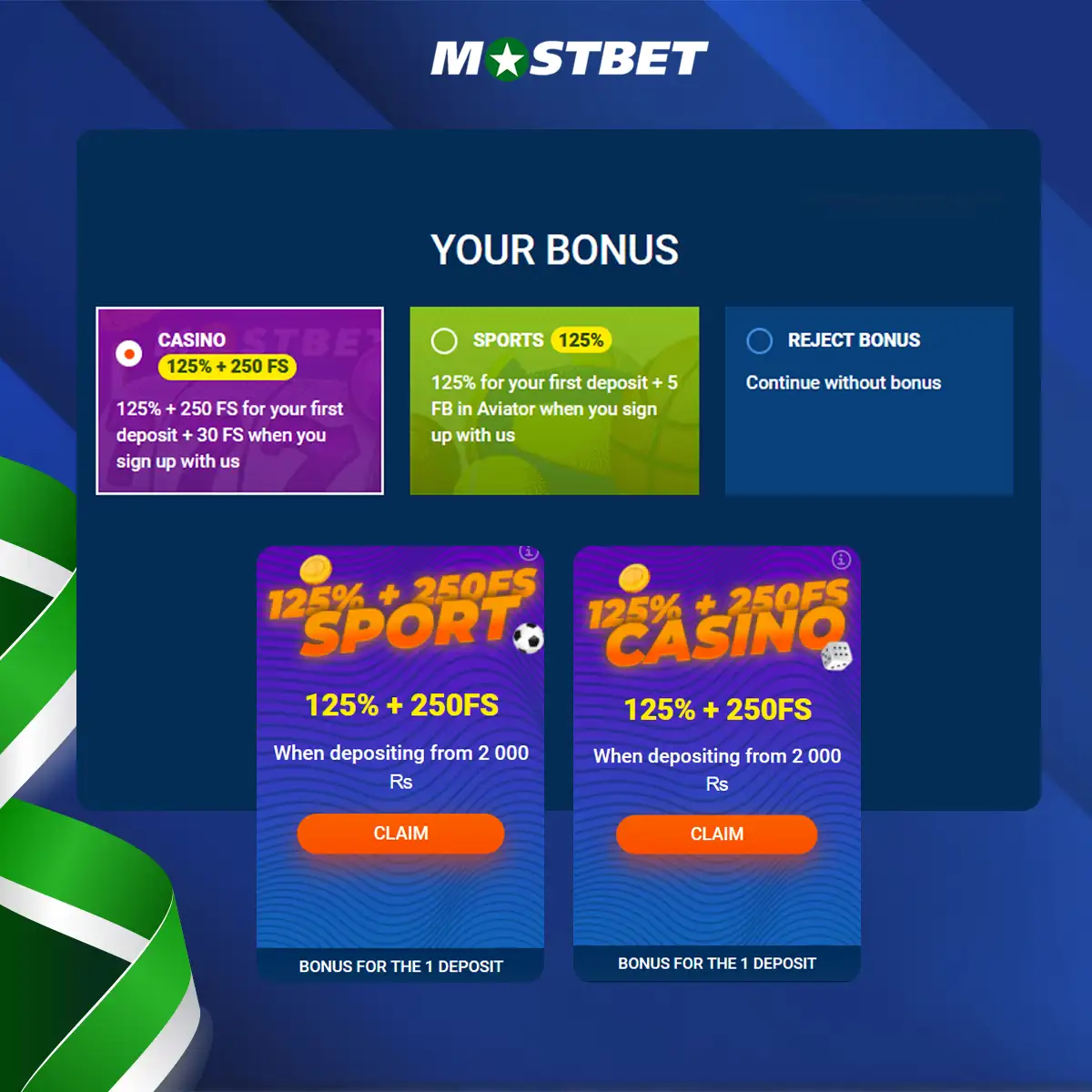 How to get Mostbet welcome bonus after registration?