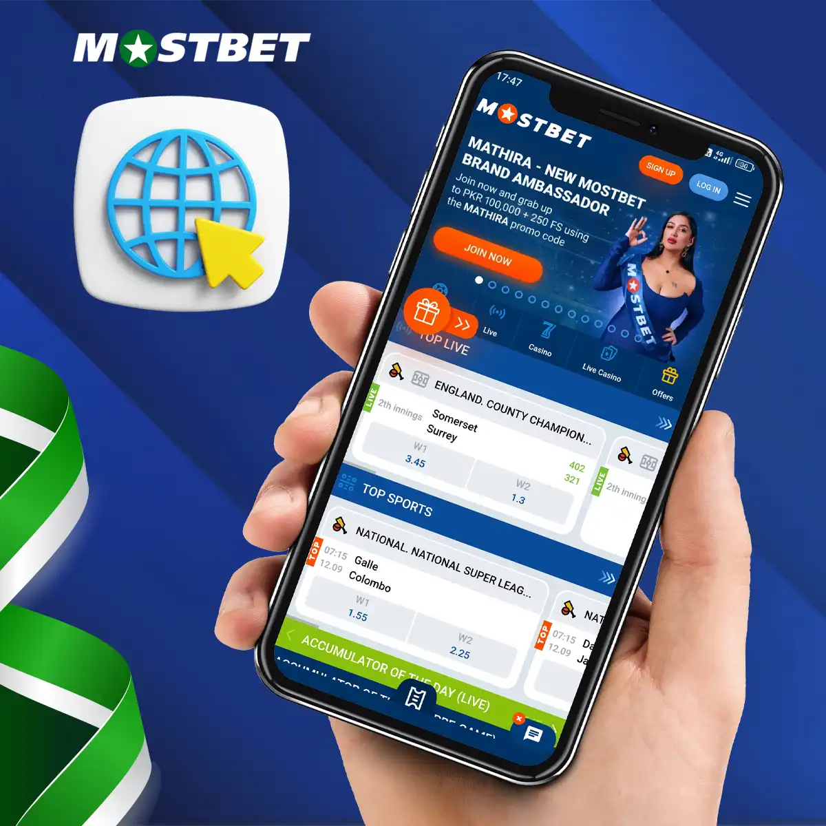 The mobile version of the Mostbet app is simple and easy to use