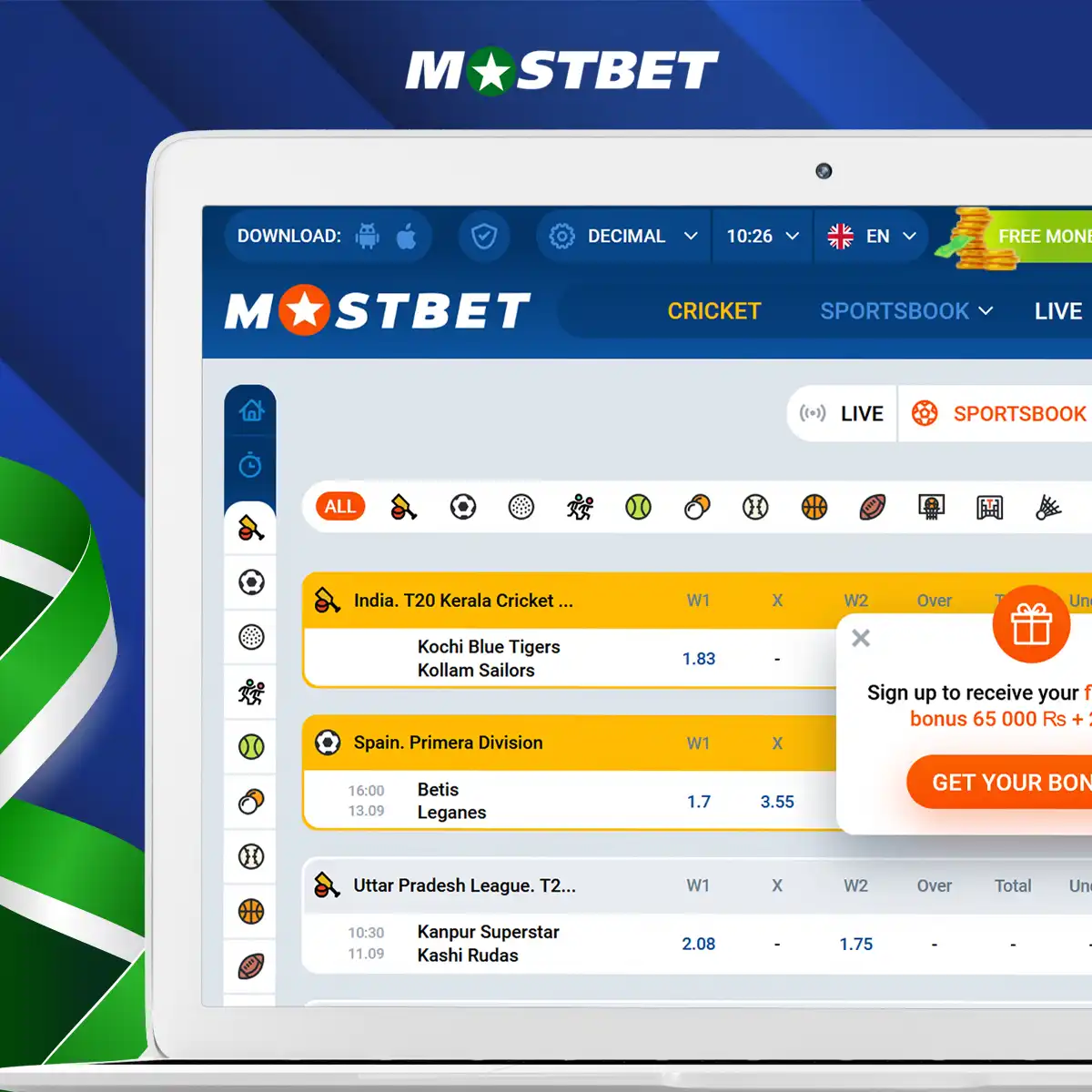 What sports can I bet on at Mostbet Pakistan?